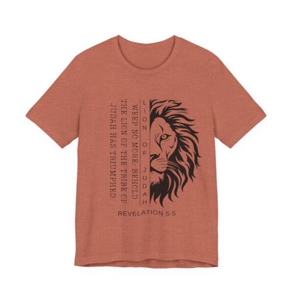 Lion of Judah Shirt - Unisex Bella Canvas Christian T-Shirt with Revelation 5:5, Bible Verse Lion Head Graphic Tee - Image 15
