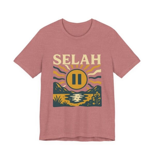 Selah Shirt - Bella Canvas Unisex Christian TShirt with Sunset Pause Button, Faith Inspired Graphic Tee - Image 11