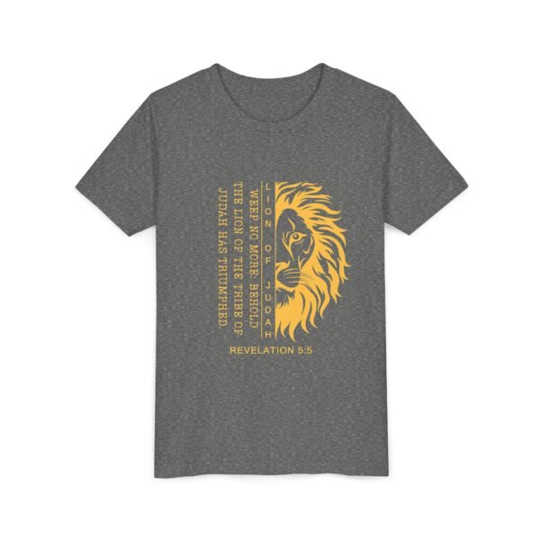 Lion of Judah Youth Shirt - Christian T-Shirt, Revelation 5:5, Kids Faith Tee for School, Homeschool & Youth Groups - Image 3