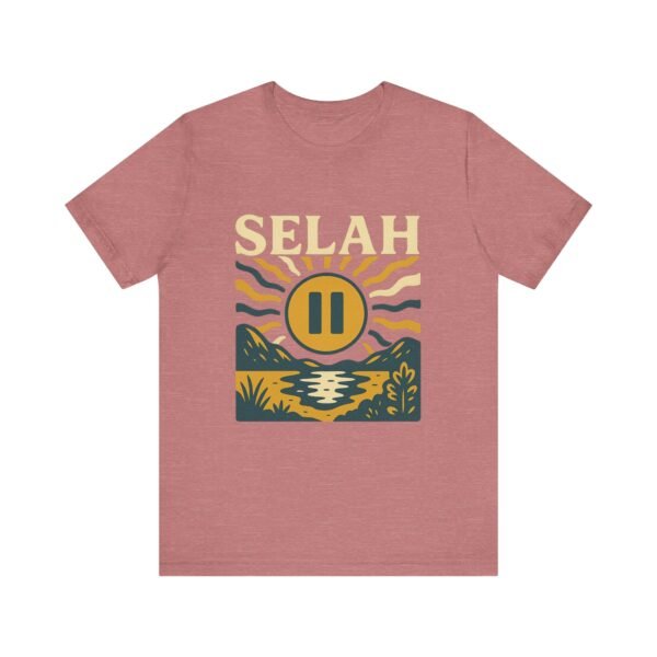 Selah Shirt - Bella Canvas Unisex Christian TShirt with Sunset Pause Button, Faith Inspired Graphic Tee - Image 9