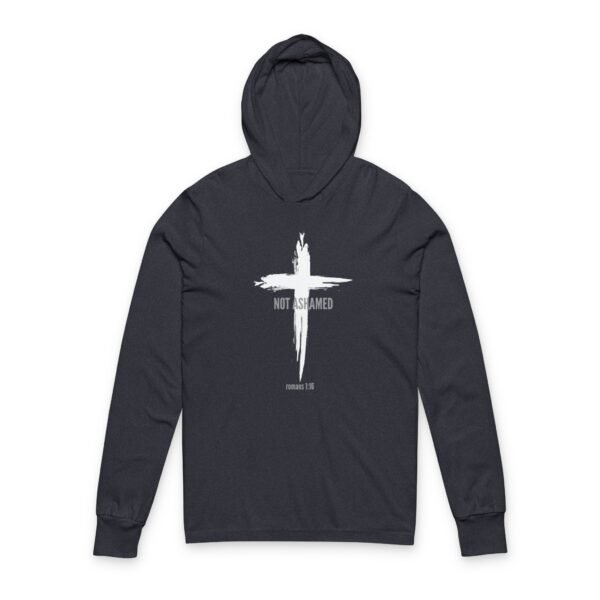 Not Ashamed Hoodie -  Bella Canvas Unisex Christian Hoodie with Cross & Romans 1:16, Faith Graphic Sweatshirt, Bible Verse Apparel - Image 9