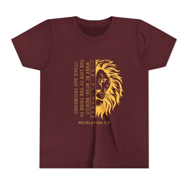 Lion of Judah Youth Shirt - Christian T-Shirt, Revelation 5:5, Kids Faith Tee for School, Homeschool & Youth Groups - Image 45