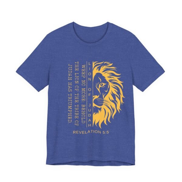 Lion of Judah Shirt - Unisex Bella Canvas Christian T-Shirt with Revelation 5:5, Bible Verse Lion Head Graphic Tee - Image 39