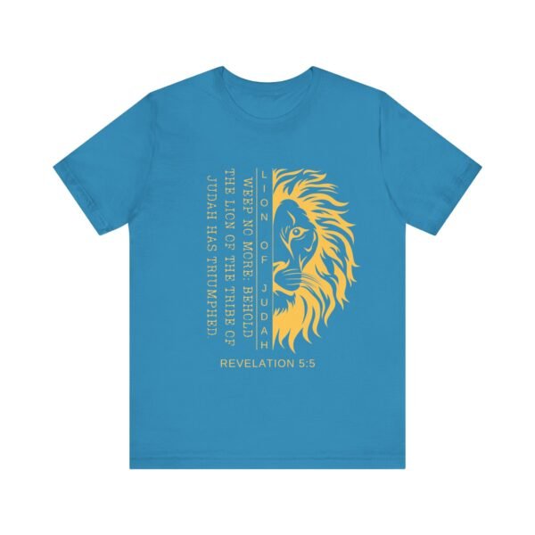 Lion of Judah Shirt - Unisex Bella Canvas Christian T-Shirt with Revelation 5:5, Bible Verse Lion Head Graphic Tee - Image 25