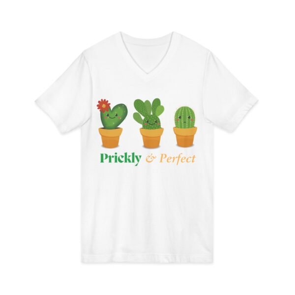 Cactus Love V-Neck Tee - Prickly & Perfect T-Shirt for Plant Lovers, Cute Garden Gift, Summer Casual Wear, Eco-Friendly Style - Image 3