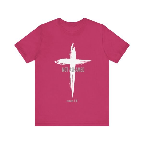 Not Ashamed Shirt - Bella Canvas Unisex Christian T-Shirt with Cross & Romans 1:16, Faith Graphic Tee, Bible Verse Apparel - Image 37