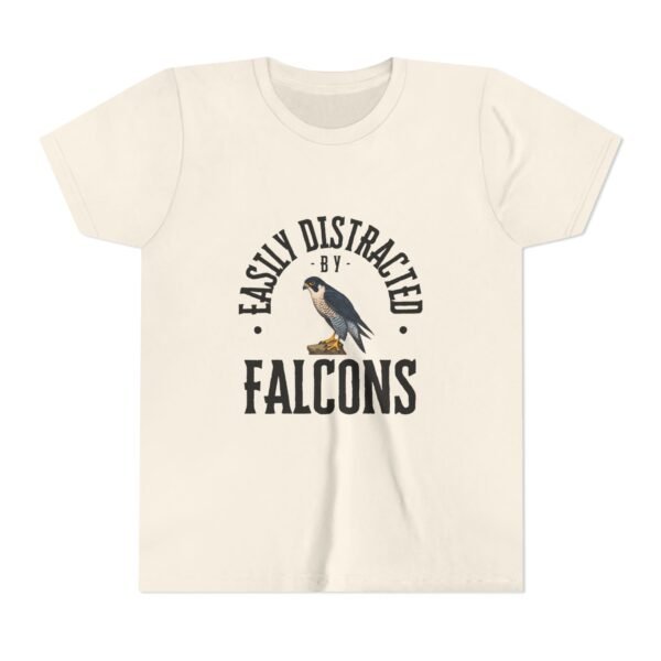 Easily Distracted by Falcons Youth Tee, Fun Animal Shirt, Cute Kids Outfit, Gift for Bird Lovers, Nature Inspired Apparel - Image 5