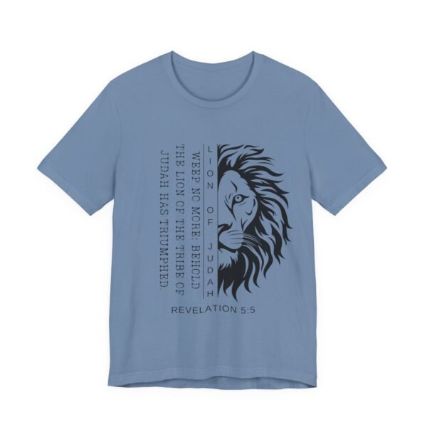 Lion of Judah Shirt - Unisex Bella Canvas Christian T-Shirt with Revelation 5:5, Bible Verse Lion Head Graphic Tee - Image 47