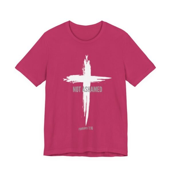 Not Ashamed Shirt - Bella Canvas Unisex Christian T-Shirt with Cross & Romans 1:16, Faith Graphic Tee, Bible Verse Apparel - Image 39