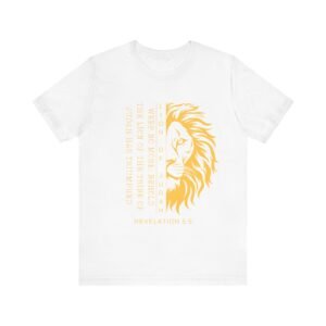 Lion of Judah Shirt - Unisex Bella Canvas Christian T-Shirt with Revelation 5:5, Bible Verse Lion Head Graphic Tee