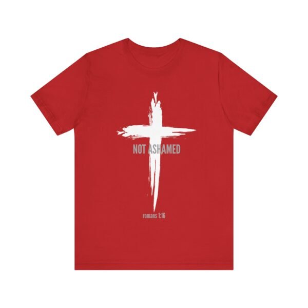 Not Ashamed Shirt - Bella Canvas Unisex Christian T-Shirt with Cross & Romans 1:16, Faith Graphic Tee, Bible Verse Apparel - Image 45