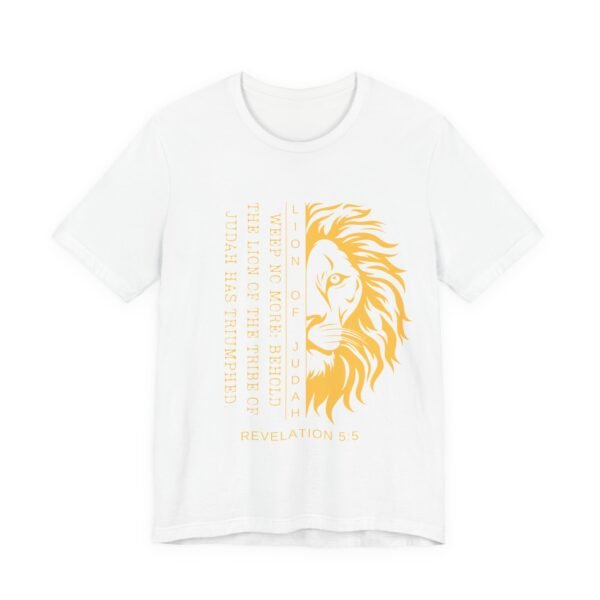 Lion of Judah Shirt - Unisex Bella Canvas Christian T-Shirt with Revelation 5:5, Bible Verse Lion Head Graphic Tee - Image 3