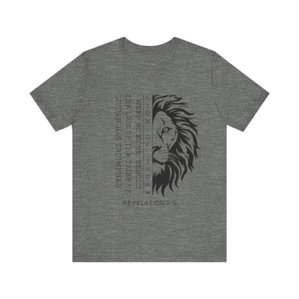 Lion of Judah Shirt - Unisex Bella Canvas Christian T-Shirt with Revelation 5:5, Bible Verse Lion Head Graphic Tee - Image 9
