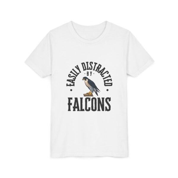 Easily Distracted by Falcons Youth Tee, Fun Animal Shirt, Cute Kids Outfit, Gift for Bird Lovers, Nature Inspired Apparel - Image 3