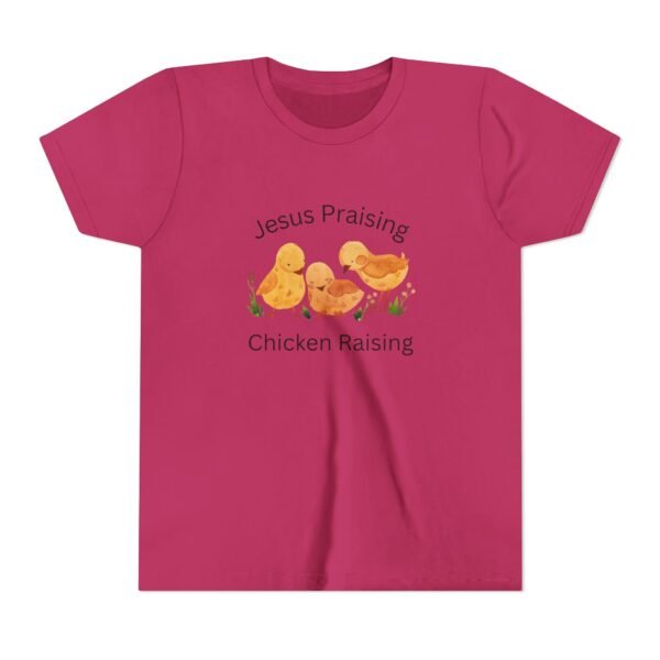 Jesus Praising Chicken Raising Youth Shirt - Kids Christian T-Shirt, Farm & Faith Graphic Tee by Kid Designer - Image 37