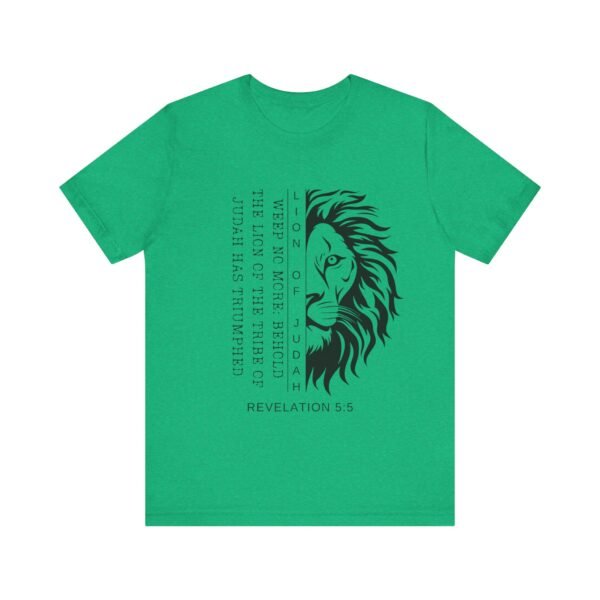Lion of Judah Shirt - Unisex Bella Canvas Christian T-Shirt with Revelation 5:5, Bible Verse Lion Head Graphic Tee - Image 33