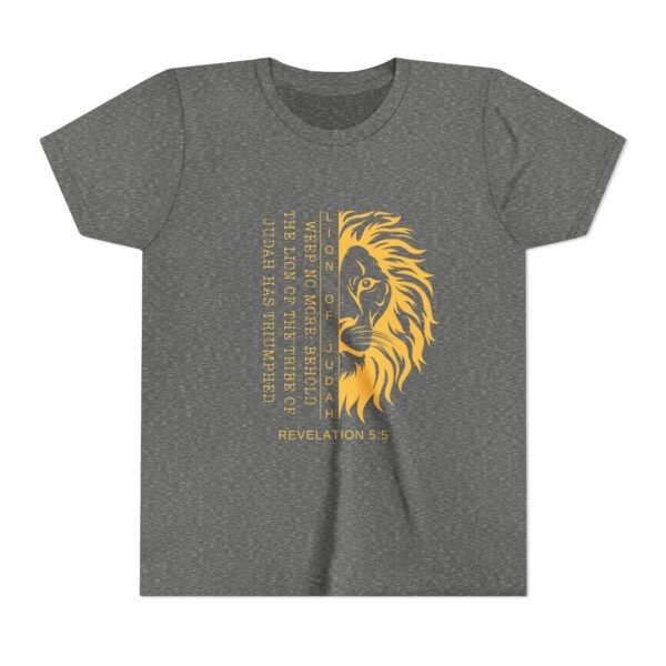 Lion of Judah Youth Shirt - Christian T-Shirt, Revelation 5:5, Kids Faith Tee for School, Homeschool & Youth Groups