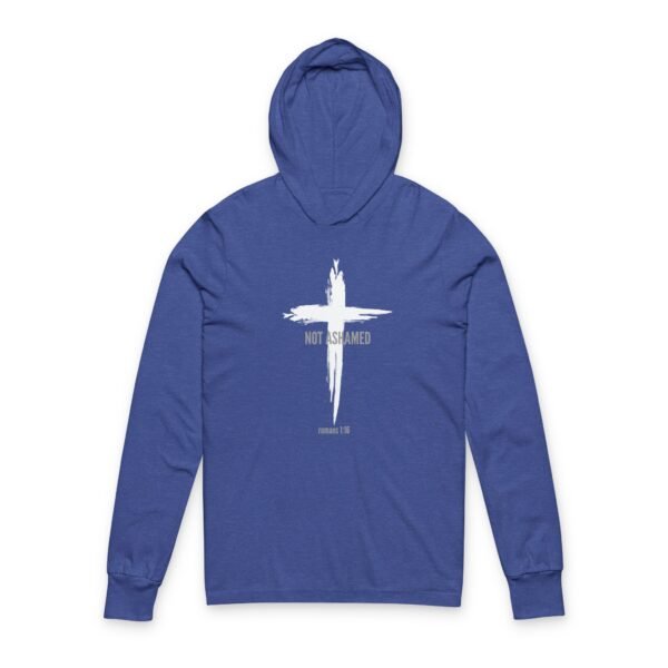 Not Ashamed Hoodie -  Bella Canvas Unisex Christian Hoodie with Cross & Romans 1:16, Faith Graphic Sweatshirt, Bible Verse Apparel - Image 7
