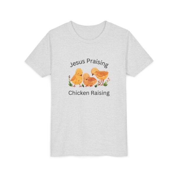 Jesus Praising Chicken Raising Youth Shirt - Kids Christian T-Shirt, Farm & Faith Graphic Tee by Kid Designer - Image 7