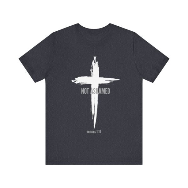 Not Ashamed Shirt - Bella Canvas Unisex Christian T-Shirt with Cross & Romans 1:16, Faith Graphic Tee, Bible Verse Apparel - Image 29