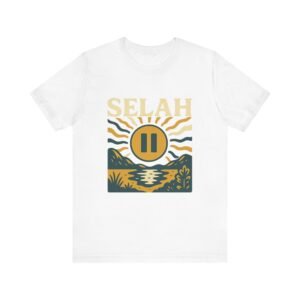 Selah Shirt - Bella Canvas Unisex Christian TShirt with Sunset Pause Button, Faith Inspired Graphic Tee