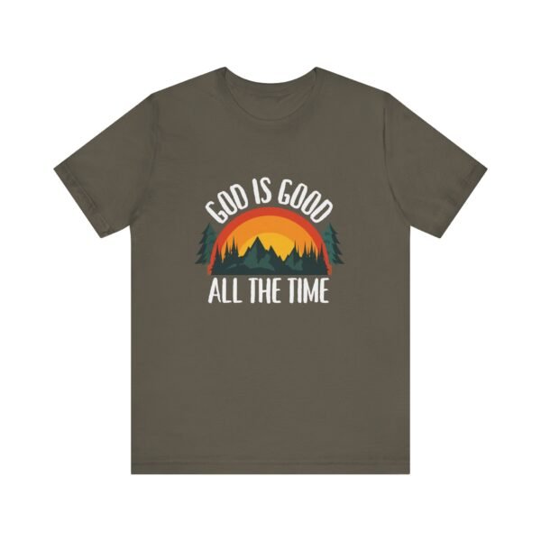 God Is Good All the Time Shirt Retro - Vintage Forest Design, Unisex Christian T-Shirt, Faith Graphic Tee - Image 9