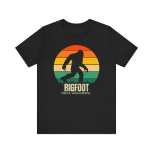 Bigfoot Shirt - Bella Canvas Unisex T-Shirt with Forks, Washington Graphic, PNW Sasquatch Adventure Tee
