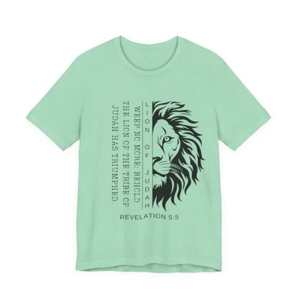 Lion of Judah Shirt - Unisex Bella Canvas Christian T-Shirt with Revelation 5:5, Bible Verse Lion Head Graphic Tee - Image 31