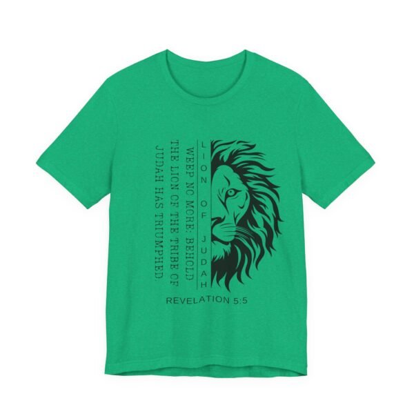 Lion of Judah Shirt - Unisex Bella Canvas Christian T-Shirt with Revelation 5:5, Bible Verse Lion Head Graphic Tee - Image 35