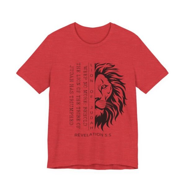 Lion of Judah Shirt - Unisex Bella Canvas Christian T-Shirt with Revelation 5:5, Bible Verse Lion Head Graphic Tee - Image 59