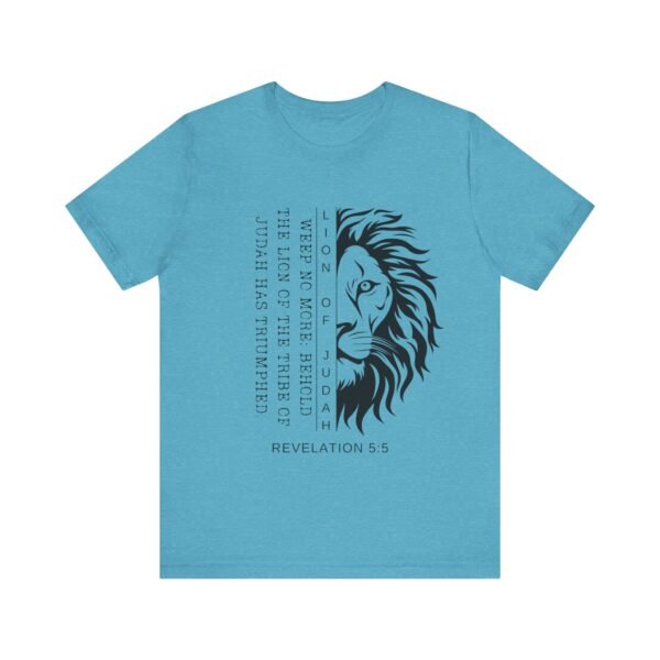Lion of Judah Shirt - Unisex Bella Canvas Christian T-Shirt with Revelation 5:5, Bible Verse Lion Head Graphic Tee - Image 49