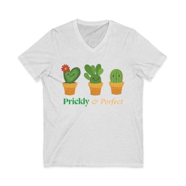 Cactus Love V-Neck Tee - Prickly & Perfect T-Shirt for Plant Lovers, Cute Garden Gift, Summer Casual Wear, Eco-Friendly Style - Image 5