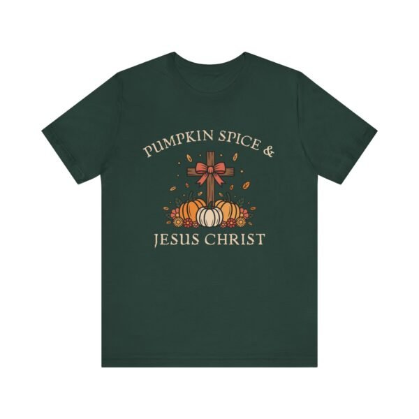 Pumpkin Spice and Jesus Christ - Bella Canvas Unisex T-shirt, Christian Fall Sweater, Faith & Coffee - Image 29