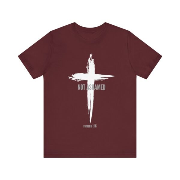 Not Ashamed Shirt - Bella Canvas Unisex Christian T-Shirt with Cross & Romans 1:16, Faith Graphic Tee, Bible Verse Apparel - Image 41