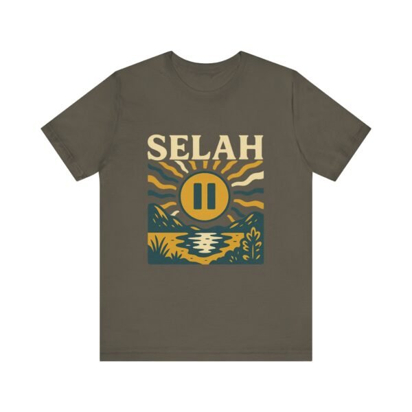 Selah Shirt - Bella Canvas Unisex Christian TShirt with Sunset Pause Button, Faith Inspired Graphic Tee - Image 17