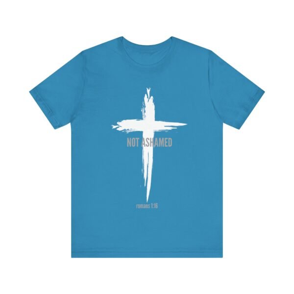 Not Ashamed Shirt - Bella Canvas Unisex Christian T-Shirt with Cross & Romans 1:16, Faith Graphic Tee, Bible Verse Apparel - Image 17
