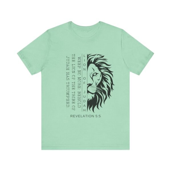 Lion of Judah Shirt - Unisex Bella Canvas Christian T-Shirt with Revelation 5:5, Bible Verse Lion Head Graphic Tee - Image 29