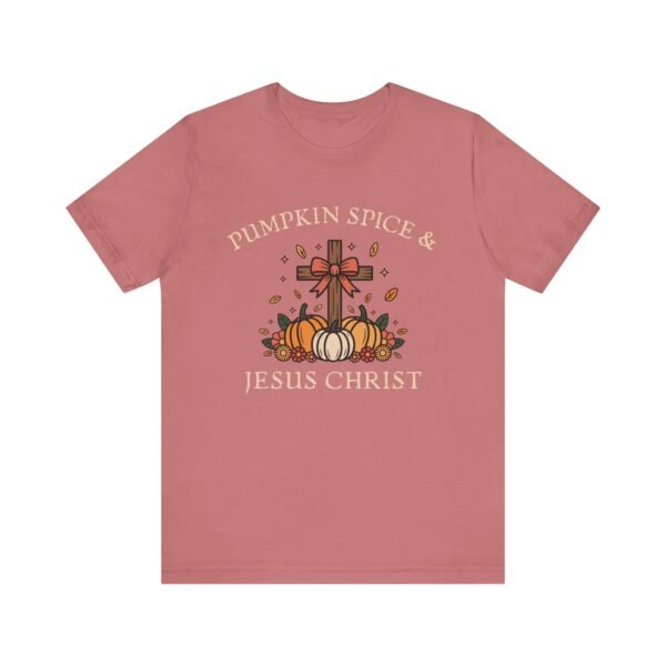 Pumpkin Spice and Jesus Christ - Bella Canvas Unisex T-shirt, Christian Fall Sweater, Faith & Coffee