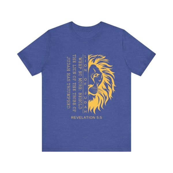 Lion of Judah Shirt - Unisex Bella Canvas Christian T-Shirt with Revelation 5:5, Bible Verse Lion Head Graphic Tee - Image 37