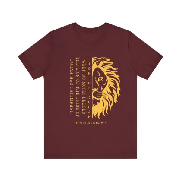 Lion of Judah Shirt - Unisex Bella Canvas Christian T-Shirt with Revelation 5:5, Bible Verse Lion Head Graphic Tee - Image 49