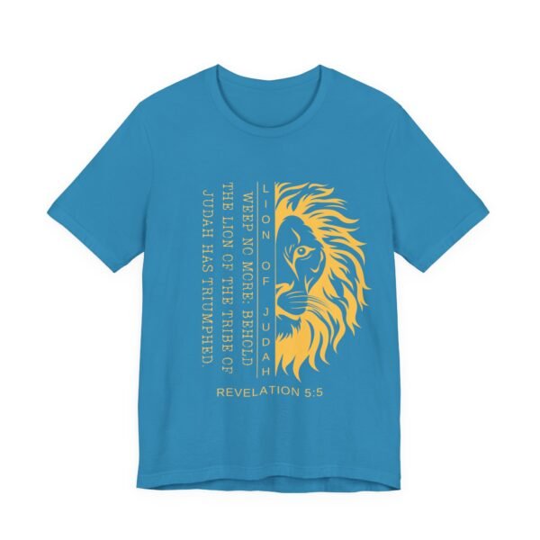 Lion of Judah Shirt - Unisex Bella Canvas Christian T-Shirt with Revelation 5:5, Bible Verse Lion Head Graphic Tee - Image 27