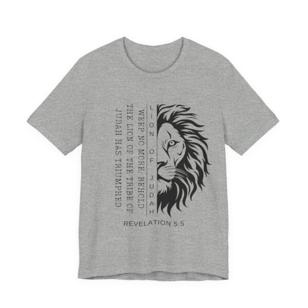 Lion of Judah Shirt - Unisex Bella Canvas Christian T-Shirt with Revelation 5:5, Bible Verse Lion Head Graphic Tee - Image 43