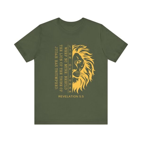 Lion of Judah Shirt - Unisex Bella Canvas Christian T-Shirt with Revelation 5:5, Bible Verse Lion Head Graphic Tee - Image 21