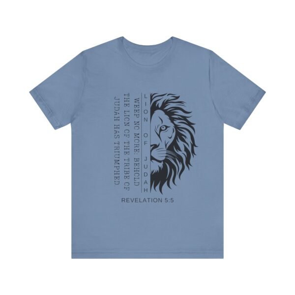 Lion of Judah Shirt - Unisex Bella Canvas Christian T-Shirt with Revelation 5:5, Bible Verse Lion Head Graphic Tee - Image 45