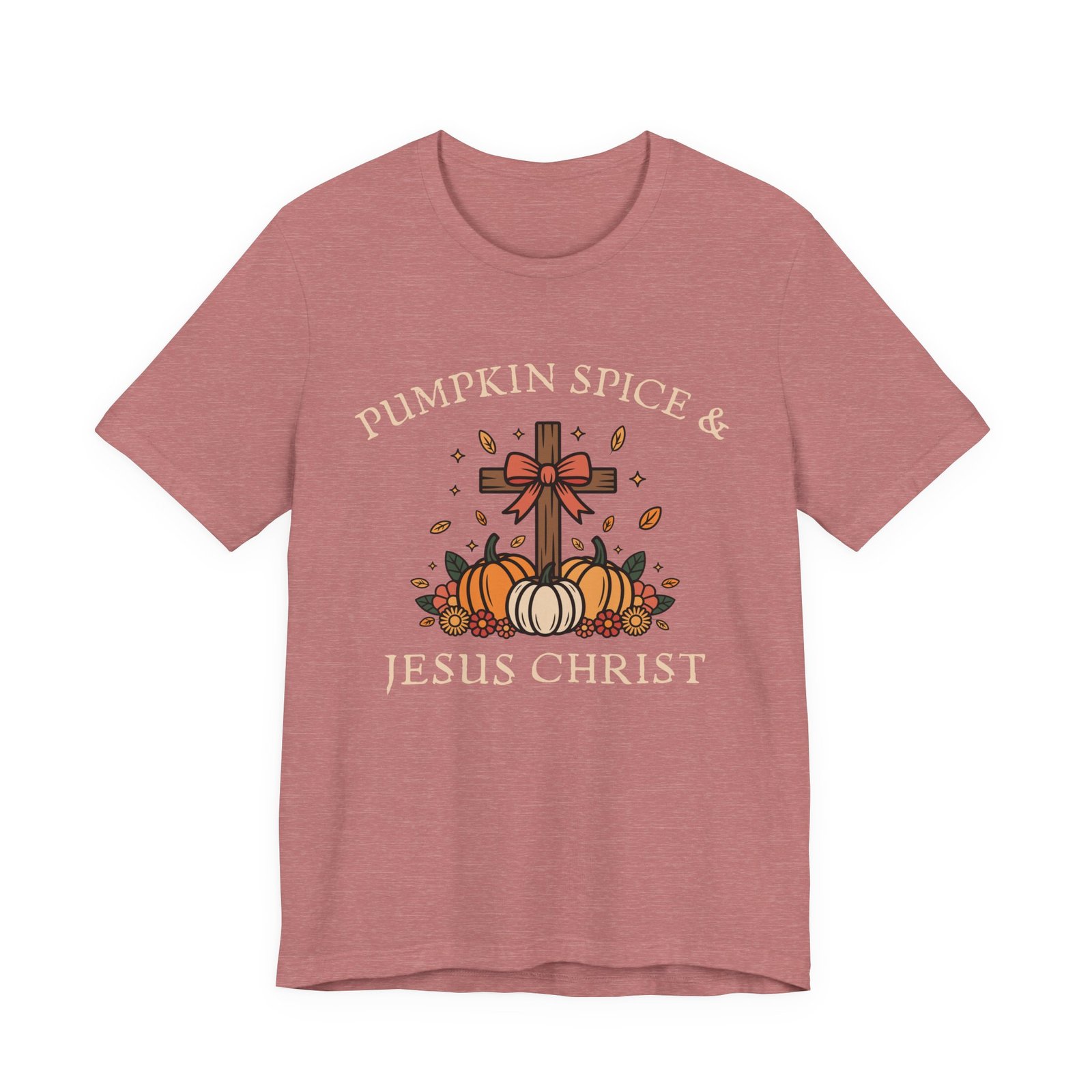 Pumpkin Spice and Jesus Christ - Bella Canvas Unisex T-shirt, Christian Fall Apparel, Faith & Coffee - Image 3