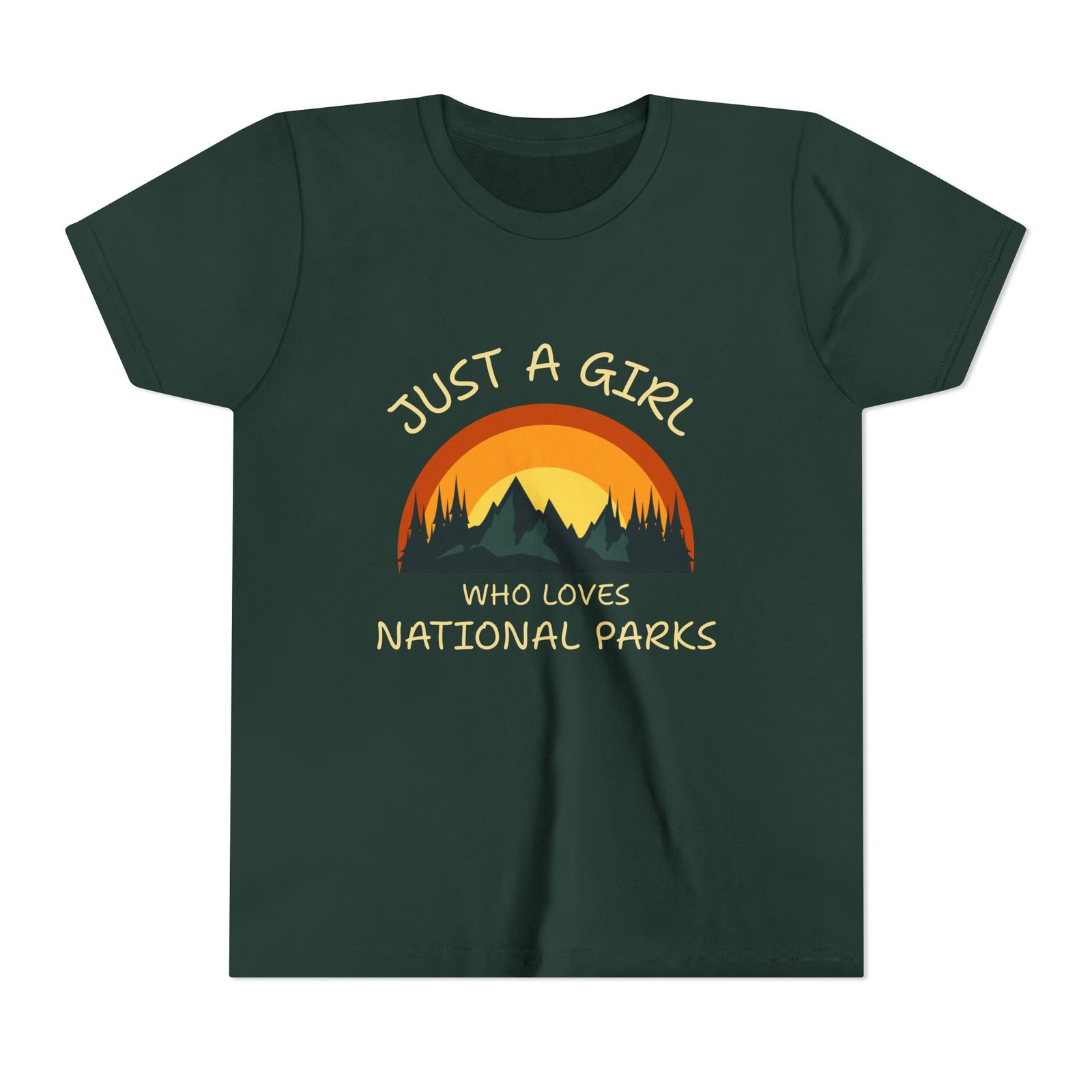 Just a Girl Who Loves National Parks Youth T-Shirt - Adventure Kids Tee, Outdoor Nature Lover Shirt - Image 3