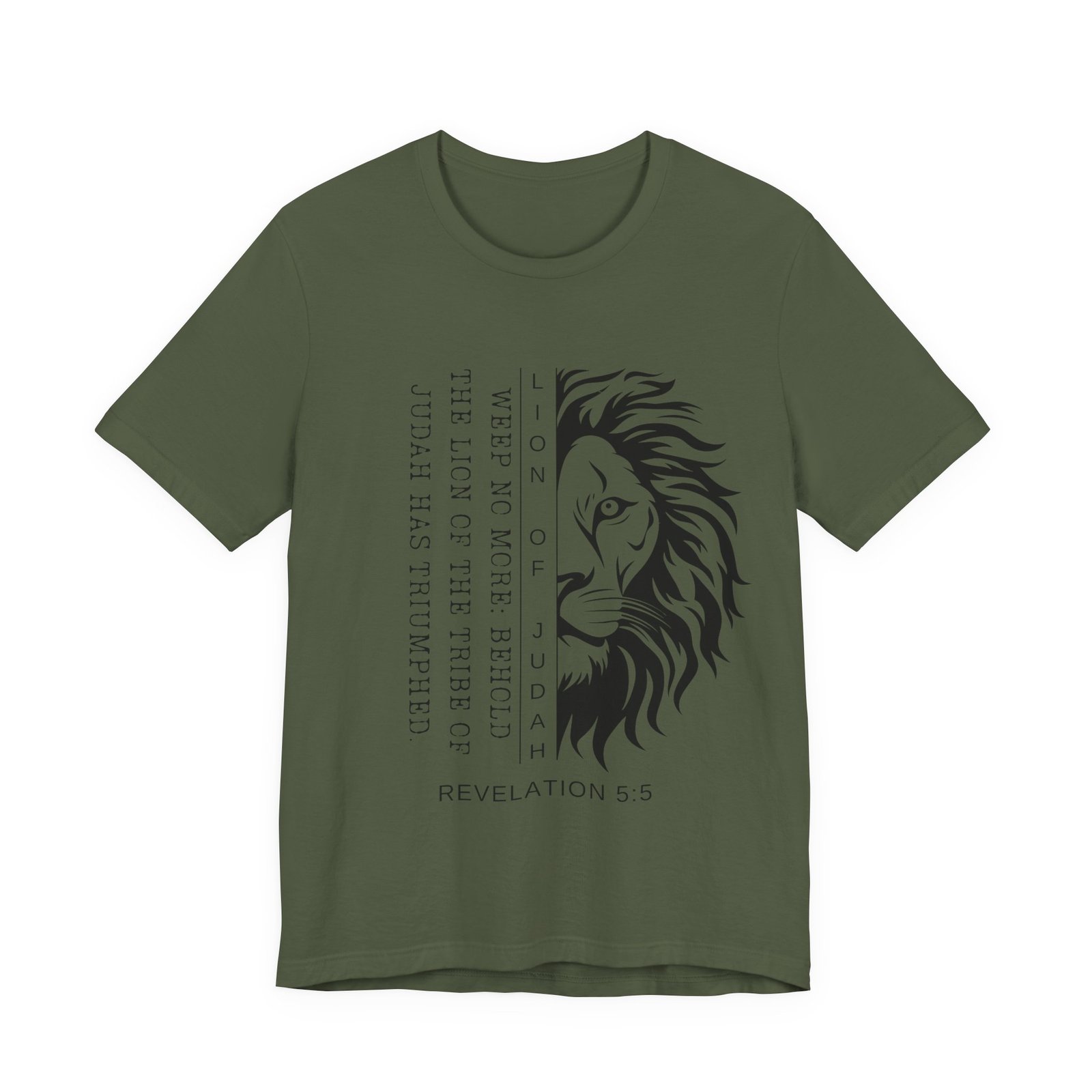 Lion of Judah Shirt - Unisex Bella Canvas Christian T-Shirt with Revelation 5:5, Bible Verse Lion Head Graphic Tee - Image 8