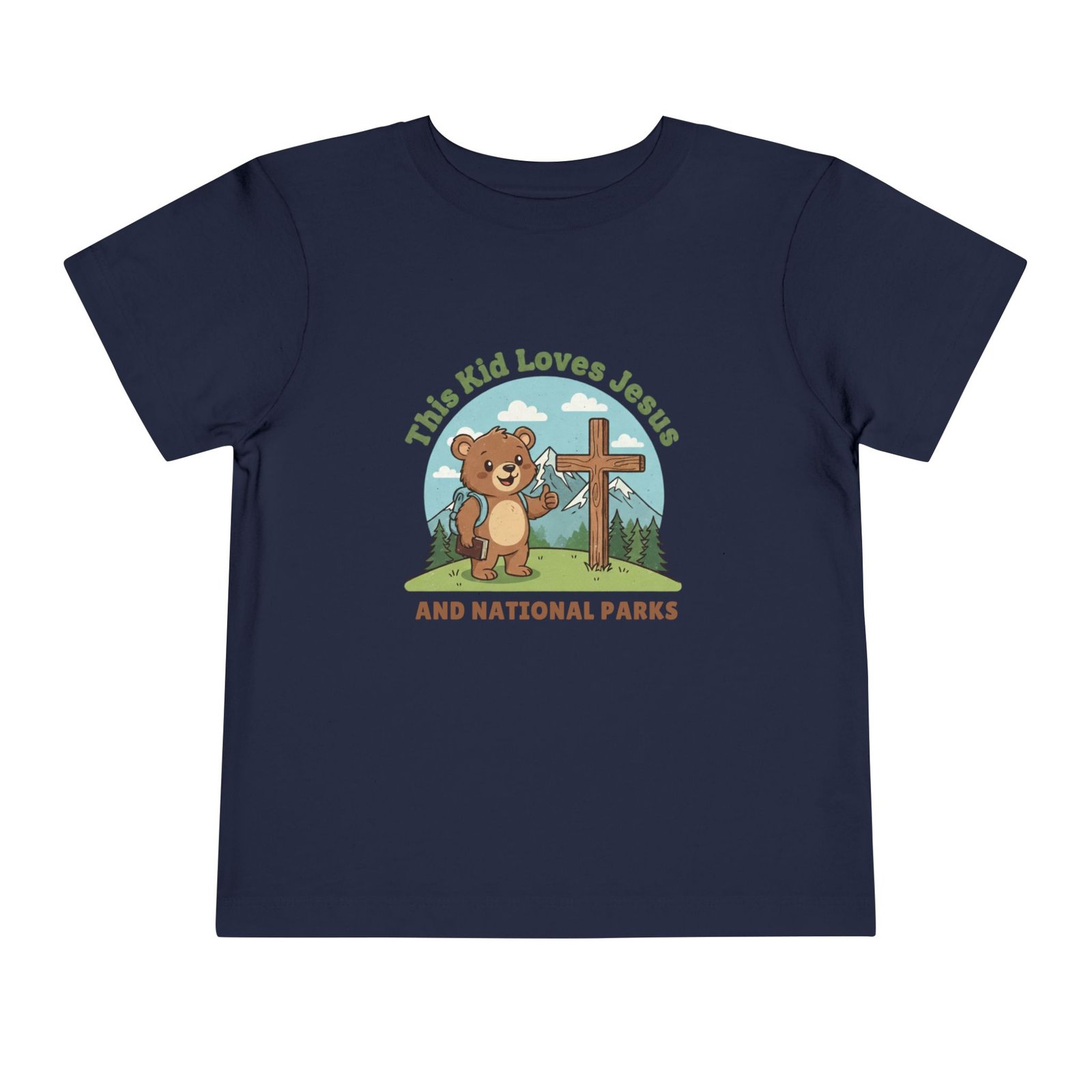 This Kid Loves Jesus and National Parks Toddler T-Shirt - Christian Adventure Shirt with Bear & Mountains, Outdoor Kids Tee - Image 9