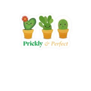 Cute Cactus Stickers, Prickly & Perfect Vinyl Decals for Laptops, Water Bottles, Journal Decoration, Gifts for Plant Lovers