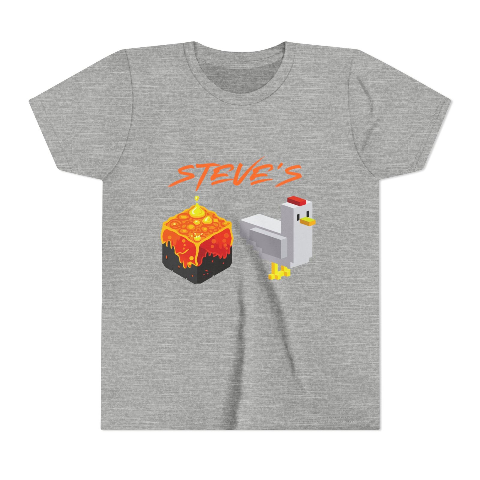 Steve's Lava Chicken Shirt - Youth Bella Canvas Minecraft Movie-inspired Tee, Funny Gamer Graphic - Image 3